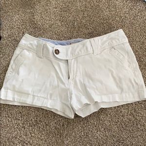 White Red Camel jean shorts